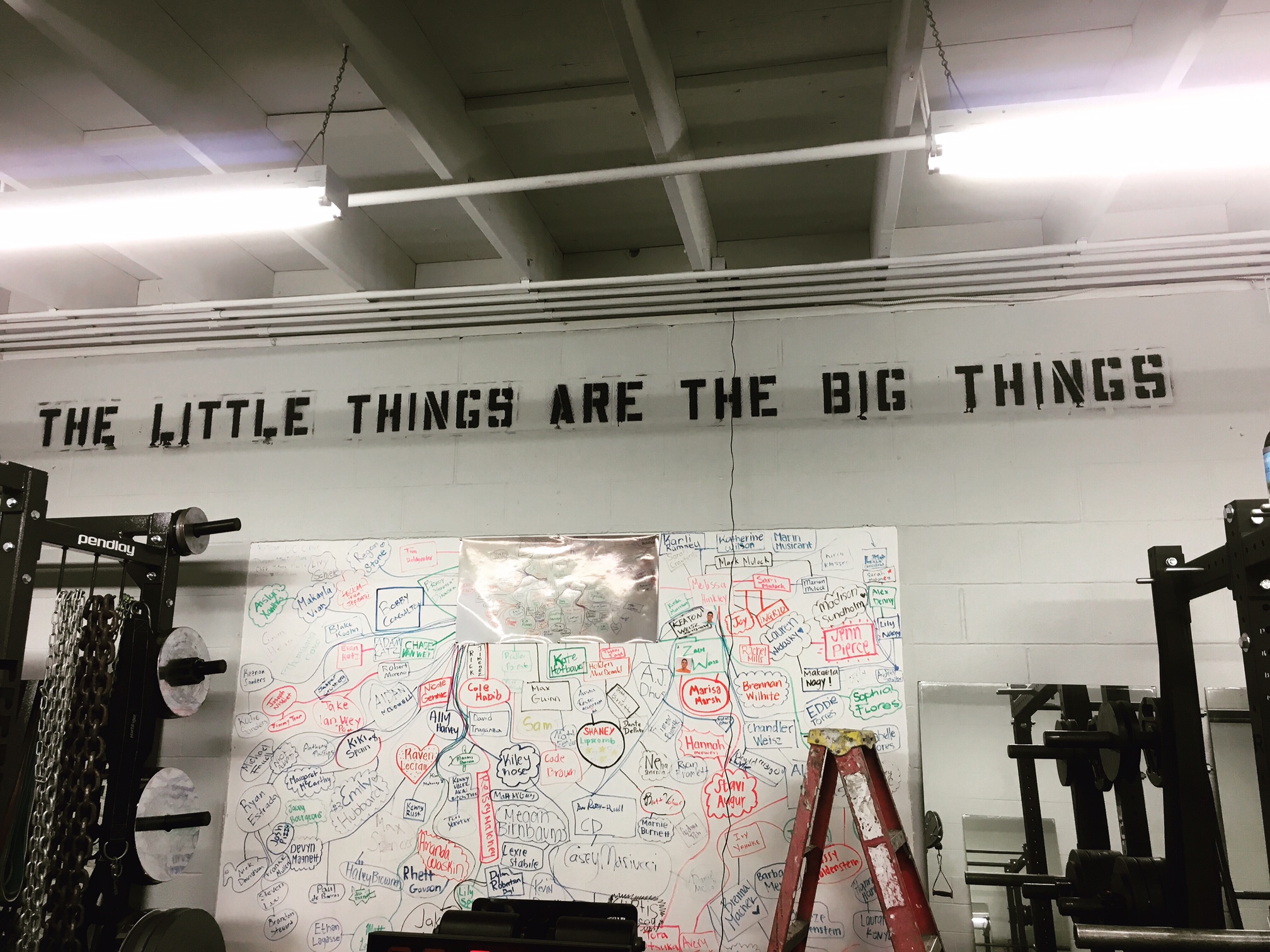 The Little Things Are the Big Things message on the wall at 1RM Performance